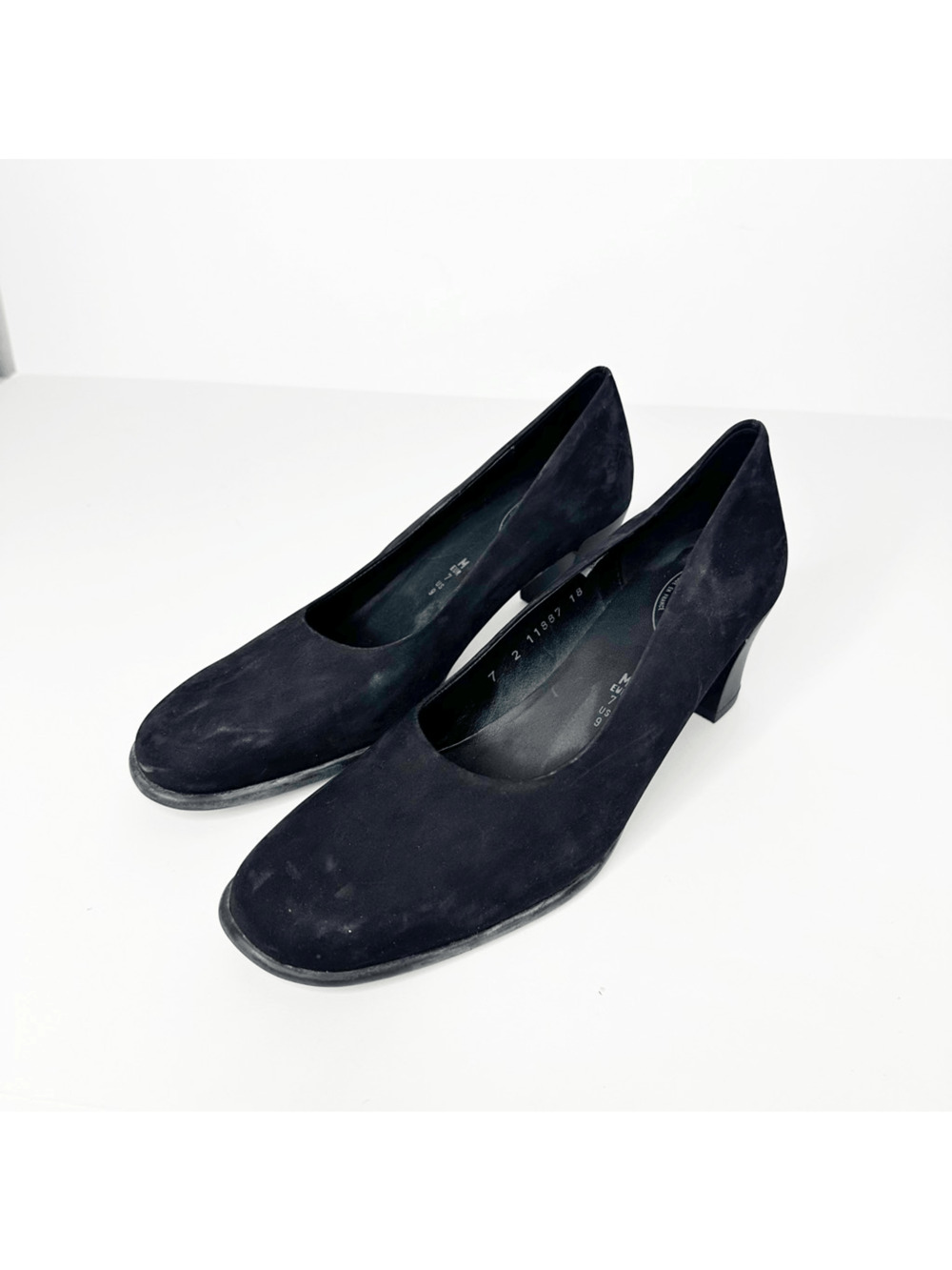 ARCHE Black Nubuck Leather Pumps comfort square toe womens size US 9